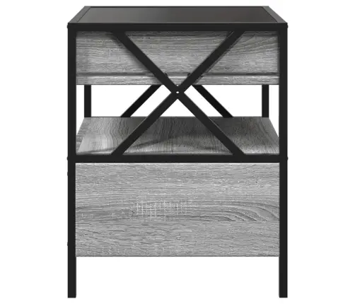 Naktinis Staliukas Su Infinity Led, Pilkas Ąžuolo, 40X40X51Cm