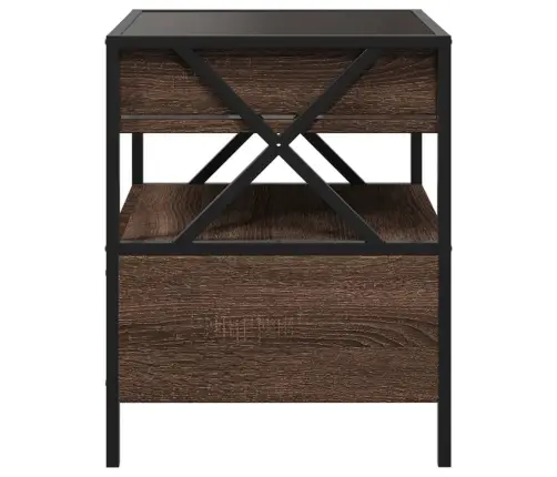 Naktsgaldiņš Ar Led, Brūna Ozola, 40X40X51 Cm Vidaxl