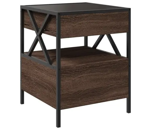 Naktsgaldiņš Ar Led, Brūna Ozola, 40X40X51 Cm Vidaxl