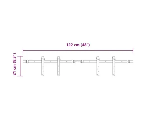 Lükandkapi Uksekomplekt 122 Cm Süsinikterasest