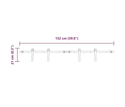 Bīdāmo Skapju Durvju Komplekts 152 Cm Oglekļa Tērauds Vidaxl