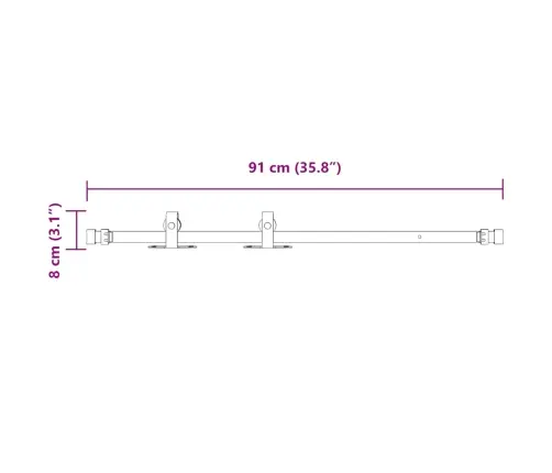 Lükandkapi Uksekomplekt 91 Cm Süsinikterasest