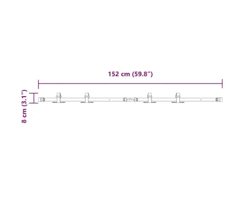 Bīdāmo Skapju Durvju Komplekts 152 Cm Oglekļa Tērauds Vidaxl