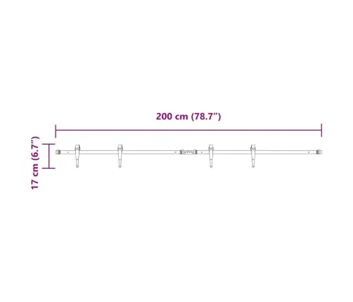 Lükandkapi Uksekomplekt 200 Cm Süsinikterasest