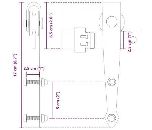 Lükandkapi Uksekomplekt 200 Cm Süsinikterasest