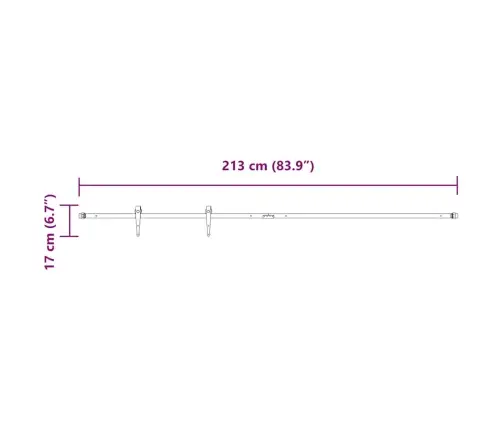 Lükandkapi Uksekomplekt 213 Cm Süsinikterasest