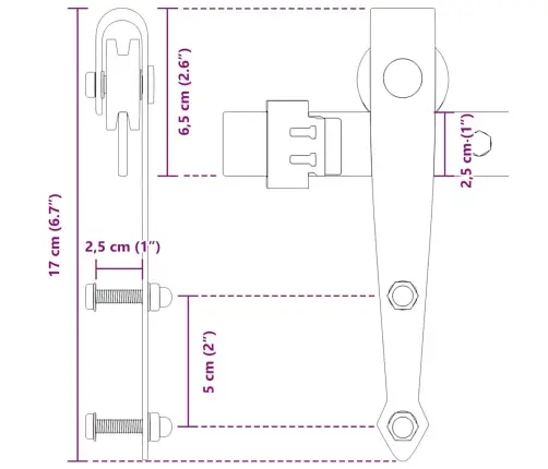 Lükandkapi Uksekomplekt 213 Cm Süsinikterasest