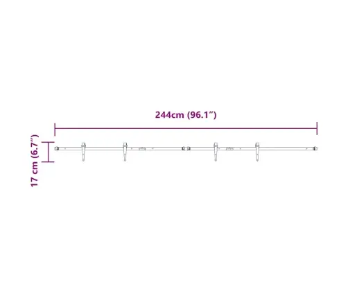 Lükandkapi Uksekomplekt 244 Cm Süsinikterasest