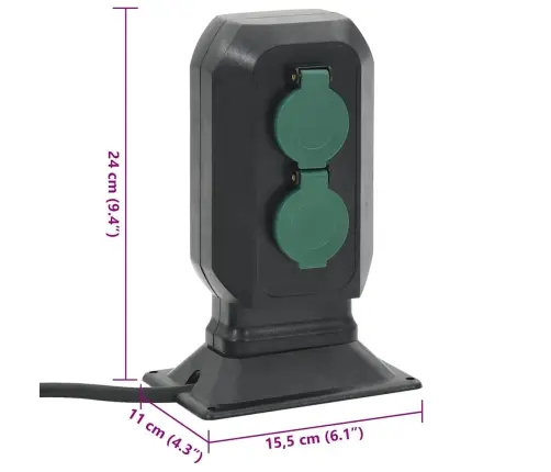 Āra Kontaktligzda Ar Tapu, 2-Virzienu, 15,5X11X24 Cm Vidaxl