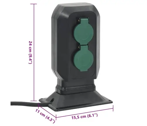 Āra Kontaktligzda Ar Tapu, 4-Virzienu, 15,5X11X24 Cm Vidaxl