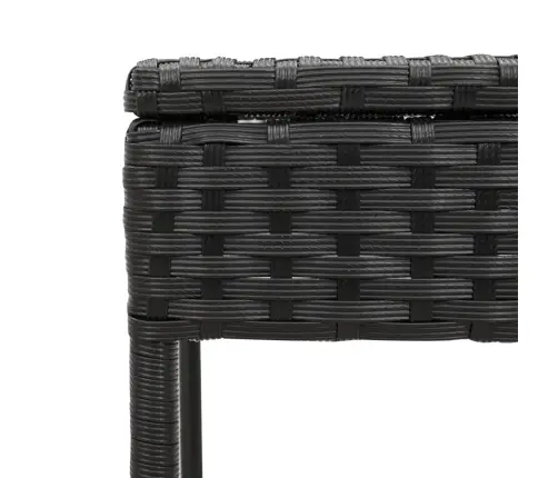 3-Daļīgs Sauļošanās Zvilnis Ar Matraci, Melna Pe Rotangpalma Vidaxl