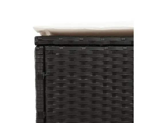 3-Daļīgs Sauļošanās Zvilnis Ar Matraci, Melna Pe Rotangpalma Vidaxl