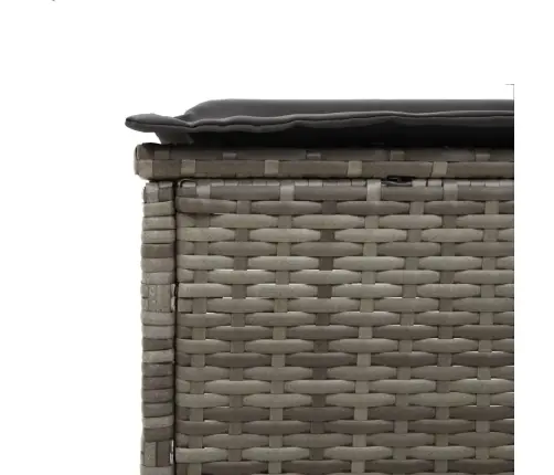 3-Osaline Päevitustool Istmepadjaga Hall, Polürotang 3-Osaline Päevitustool Istmepadjaga Hall, Polürotang