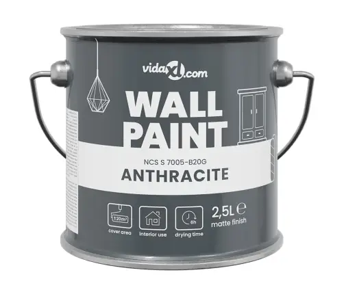 Sienu Krāsa Antracīta 2.5 L Vidaxl