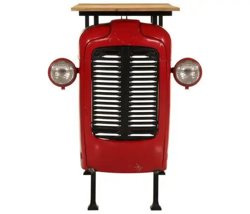 Traktori Kapoti Kujuline Baarilaud, Punane/Pruun, 55X120X107 Cm