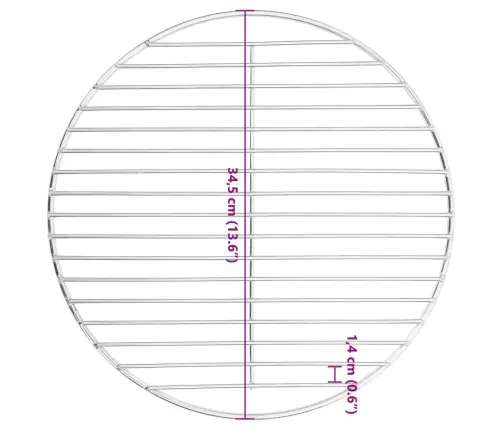 Bbq Grotelės, Skersmuo 34,5cm Nerūdijantis Plienas, Apvalios