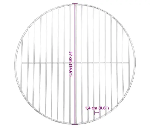 Bbq Grotelės, Skersmuo 37cm Nerūdijantis Plienas, Apvalios
