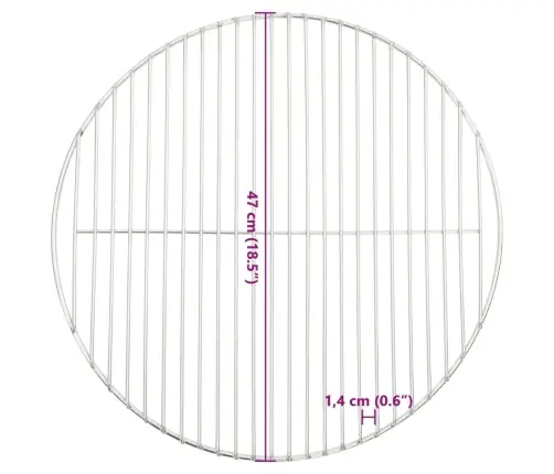Bbq Grotelės, Skersmuo 47cm Nerūdijantis Plienas, Apvalios