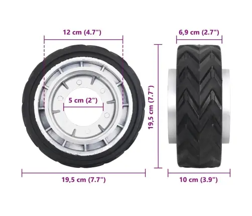 Atraminis Ratukas Priekabai, 19,5X10cm Aliuminis Ir Guma