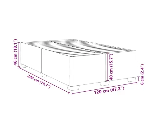 Gultas Rāmis Bez Matrača, Gaiši Pelēks, 120X200 Cm, Audums Vidaxl