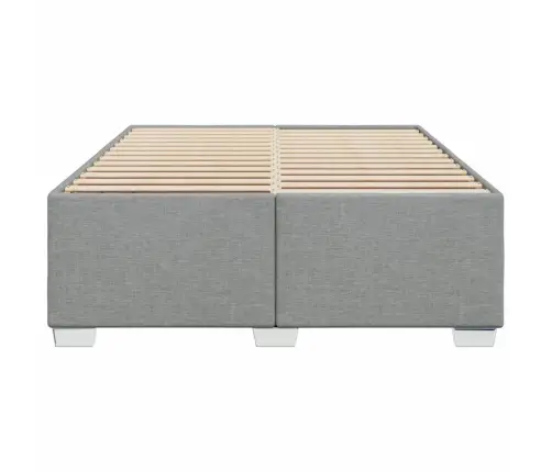 Gulta Bez Matrača, Gaiši Pelēks, 140X190 Cm, Audums Vidaxl