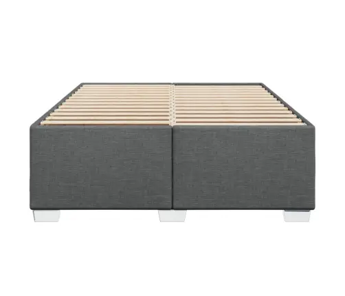 Gulta Bez Matrača, Tumši Pelēks, 140X190 Cm, Audums Vidaxl