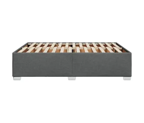 Gulta Bez Matrača, Tumši Pelēks, 140X190 Cm, Audums Vidaxl