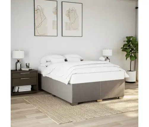 Gulta Bez Matrača, Pelēkbrūns, 140X190 Cm, Audums Vidaxl