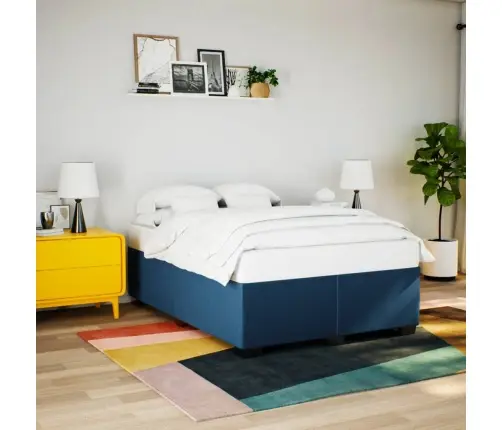 Gulta Bez Matrača, Zils, 140X190 Cm, Audums Vidaxl