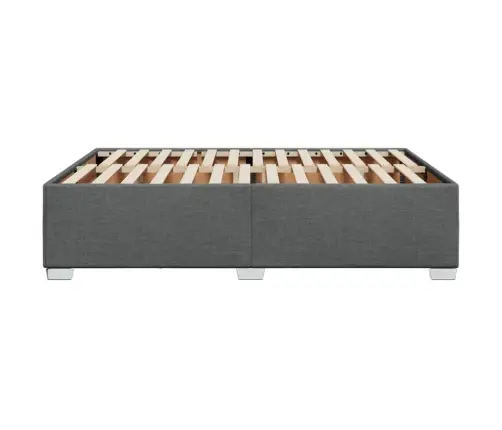 Gulta Bez Matrača, Tumši Pelēks, 160X200 Cm, Audums Vidaxl