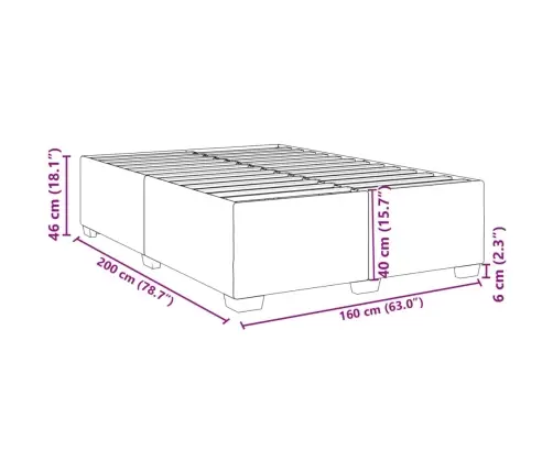 Voodiraam Ilma Madratsita, Tumepruun, 160X200 cm Kangas