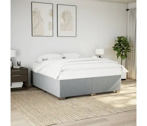 Gulta Bez Matrača, Gaiši Pelēks, 180X200 Cm, Audums Vidaxl