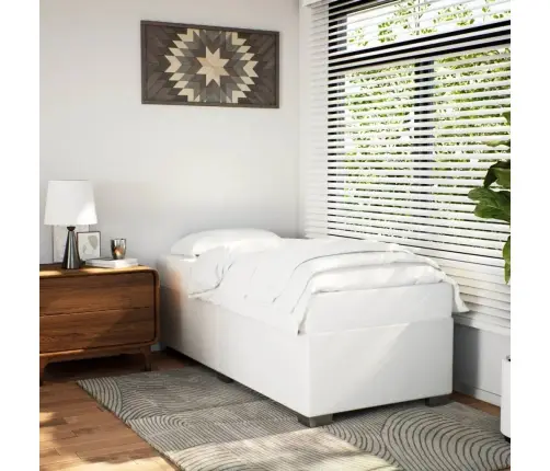 Gultas Rāmis, Balts, 90X190 Cm, Mākslīgā Āda Vidaxl