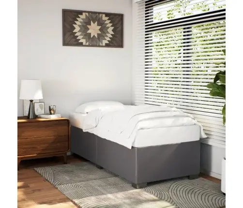 Voodiraam, Hall, 90X190 cm Kunstnahk