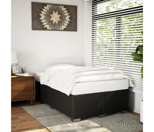 Gultas Rāmis Bez Matrača Melns 120X190 Cm Mākslīgā Āda Vidaxl