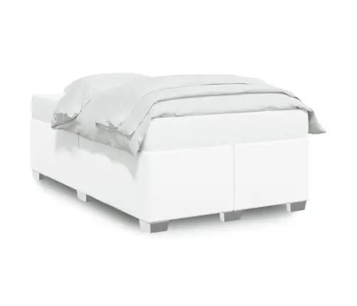 Voodiraam, Valge, 120X200 cm Kunstnahk