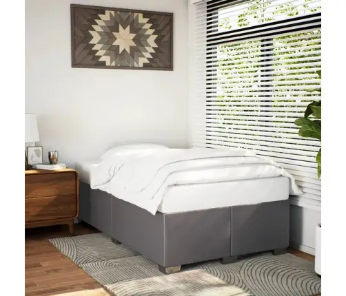 Gultas Rāmis, Pelēks, 120X200 Cm, Mākslīgā Āda Vidaxl