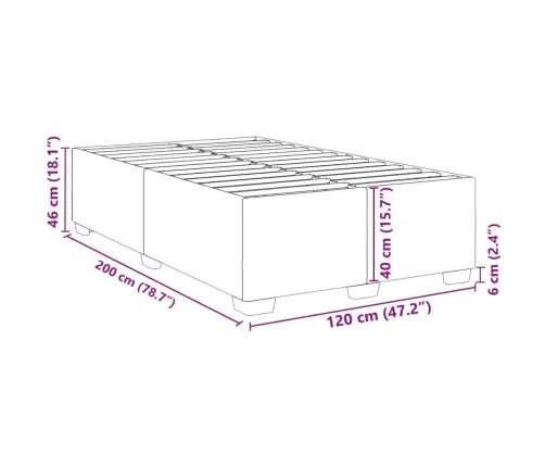 Gultas Rāmis, Kapučīno Krāsas, 120X200 Cm, Mākslīgā Āda Vidaxl