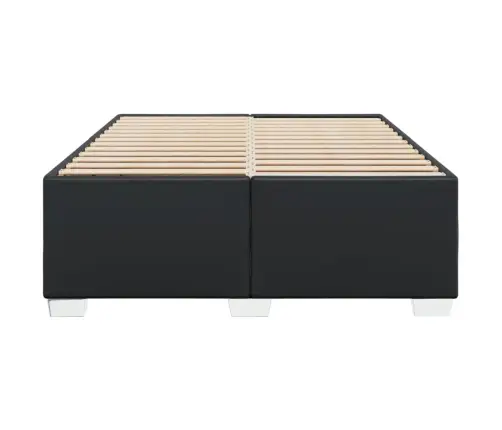 Voodiraam, Must, 140X190 cm Kunstnahk