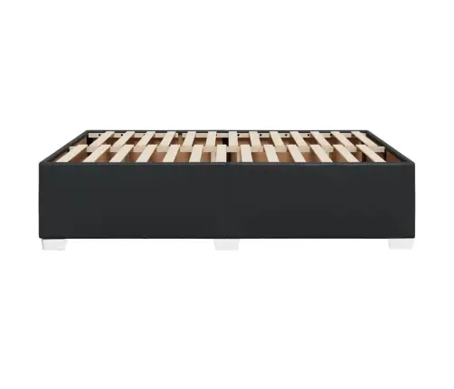 Voodiraam, Must, 140X190 cm Kunstnahk