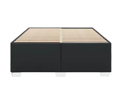 Voodiraam, Must, 160X200 cm Kunstnahk