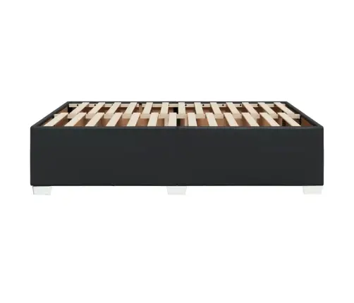 Voodiraam, Must, 160X200 cm Kunstnahk