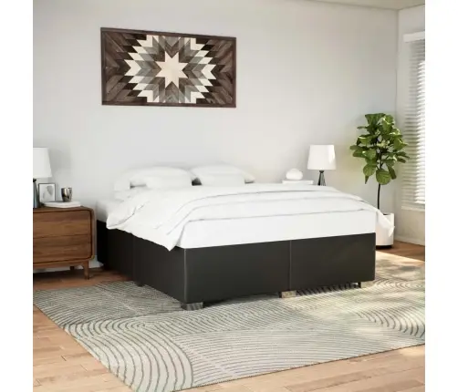 Gultas Rāmis, Melns, 180X200 Cm, Mākslīgā Āda Vidaxl