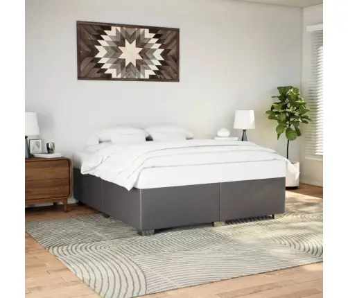 Gultas Rāmis, Pelēks, 200X200 Cm, Mākslīgā Āda Vidaxl