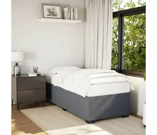 Gultas Rāmis Bez Matrača, Tumši Pelēks Samts, 80X200 Cm Vidaxl