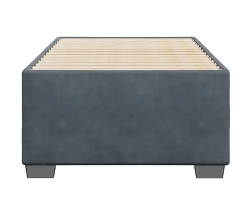 Gulta Bez Matrača, Tumši Pelēks, 90X200 Cm, Samts Vidaxl