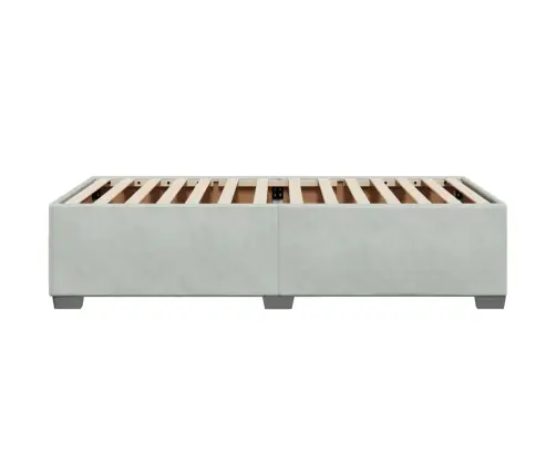 Gulta Bez Matrača, Gaiši Pelēks, 100X200 Cm, Samts Vidaxl