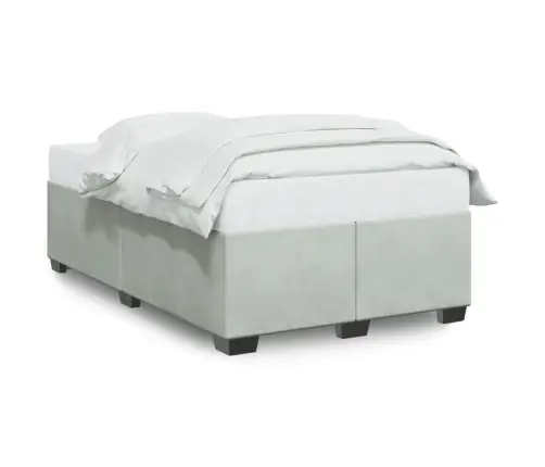 Gulta Bez Matrača, Gaiši Pelēks, 120X200 Cm, Samts Vidaxl