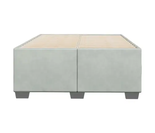 Gulta Bez Matrača, Gaiši Pelēks, 120X200 Cm, Samts Vidaxl