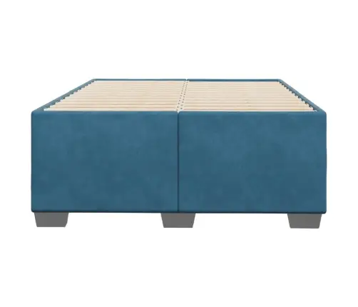 Voodiraam, Sinine, 120 X 200 cm Samet